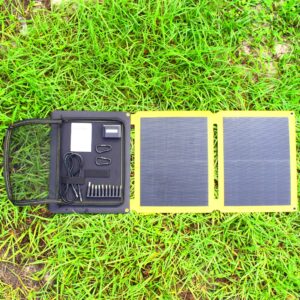 SunJack 60 Watt Foldable IP67 Waterproof ETFE Monocrystalline Portable Solar Panel with DC/USB QC3.0/Type-C for Cell Phones, Laptops, Power Stations for Backpacking, Camping, Hiking and More