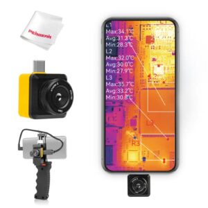 (android only) infiray t2s+ thermal camera, android type-c t2s plus infrared camera for smartphones, 256x192 ir resolution,8 mm macro lens, -20°c~450°c temp range, analysis capability