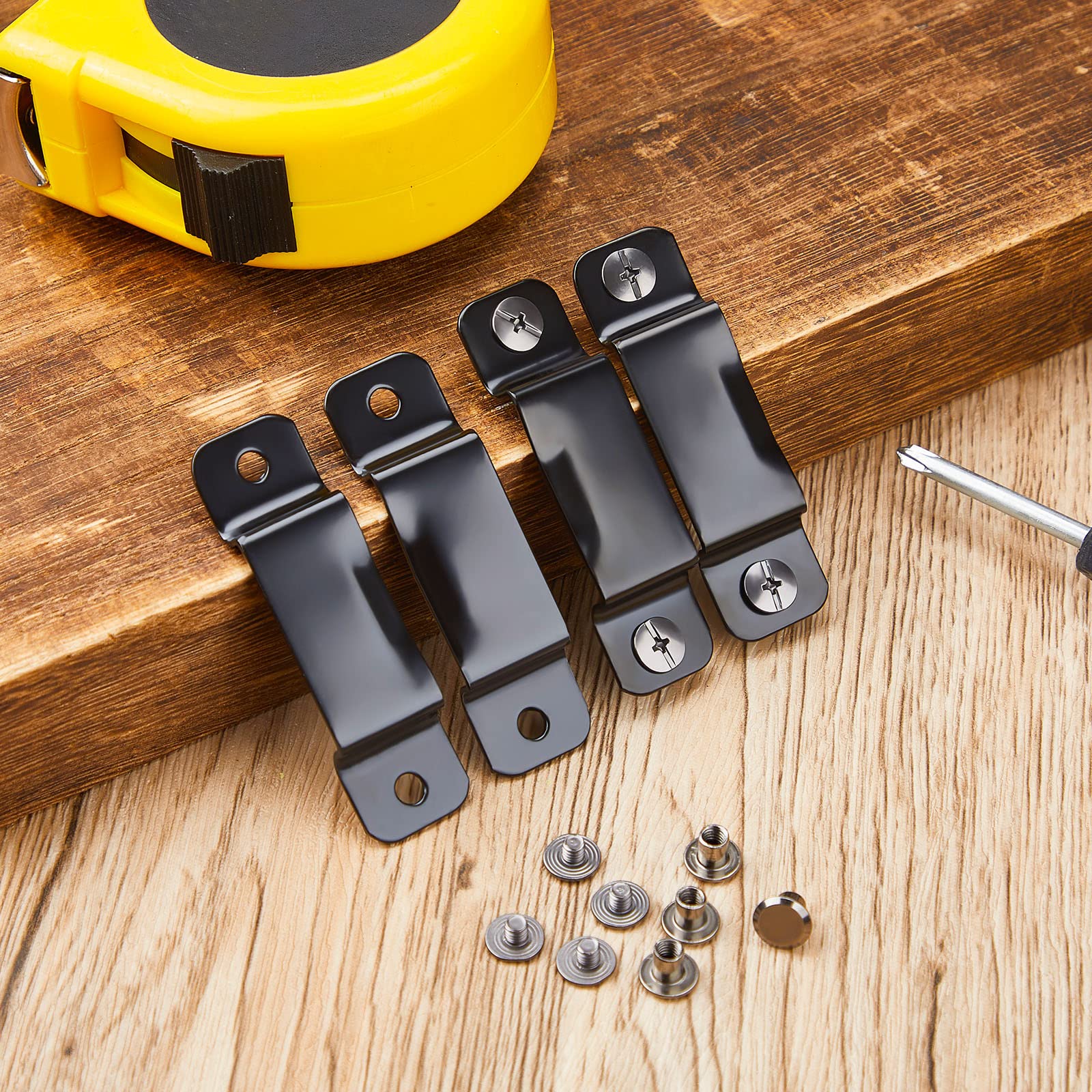 Small Metal Tape Measure Holder Clip Measuring Tape Belt Holder Occidental Tape Tool Tape Measure Belt Clip Tape Holder for Tool Belt with Mounting Screw for Drill Leather Pocket Tool (8)