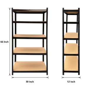 Garage Shelves Metal Shelves for Storage 5 Tier Garage Shelving Units, Closet Shelf Kitchen Storage Garage Storage Shelves, Heavy Duty 875KG Capacity Utility Rack Greenhouse Workshop Office Shelf