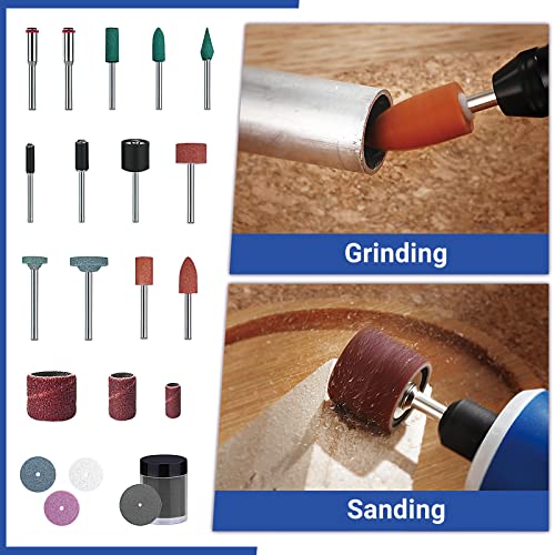 APEXFORGE M0 Plus Rotary Tool Accessories Kit, 519 Pcs Accessories, Keyless Chuck, 1/8" Diameter Shanks, Universal Fitment for Easy Cutting, Sanding, Grinding, Carving, Drilling, Engraving