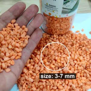 HappyFiller 1.6 LB Orange Gravels Decorative Terrarium 2-5mm Stones,Plants Topper Dressing,Bonsai Succulent Plants Soil Cover, Zen Fairy Garden,Grow Media Decor Cultivation Hydroponic Pebbles