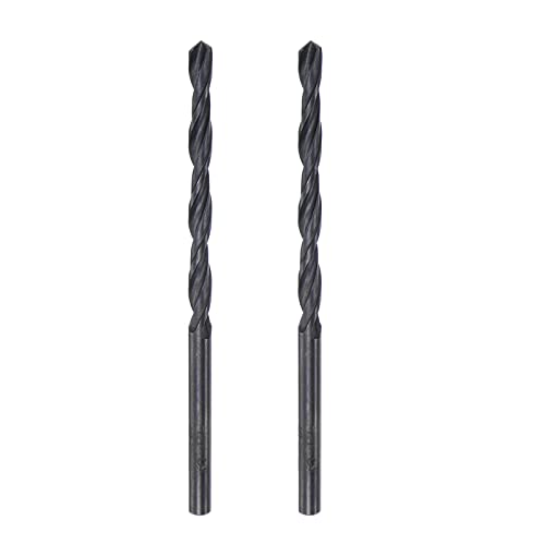 uxcell 6542 High Speed Steel Straight Shank Twist Jobber Drill Bit, Fully Ground Black Oxide Drill Bits 3.4mm Drill Diameter 70mm Total Length 2 Pcs