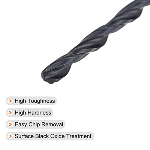 uxcell 6542 High Speed Steel Straight Shank Twist Jobber Drill Bit, Fully Ground Black Oxide Drill Bits 3.4mm Drill Diameter 70mm Total Length 2 Pcs