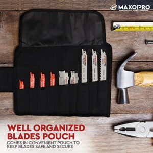 32-Pieces Reciprocating Saw Blades Set – Premium Quality Sawzall Blades for Metal and Woodcutting – Durable & Sharp Pruning Saw Blades with Organizer Pouch - by MaxoPro