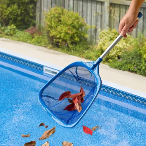 Aquatix Pro Hand Leaf Skimmer for Spa, Hot Tub & Pool with 12” Aluminum Pole, Fine Mesh Deep Bag Net, Suitable for Above Ground Swimming Pools, Kids Inflatables & Ponds, Remove Leaves & Debris Fast