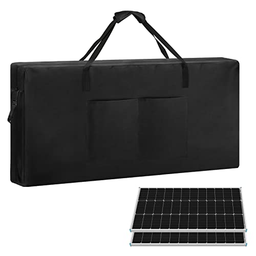 Yoyong Solar Panel Storage Bag, Carry Bag for RV Solar Panel Kits Portable Solar Panel Carrier Protective Case Black - 50" X 5.1"X 29"