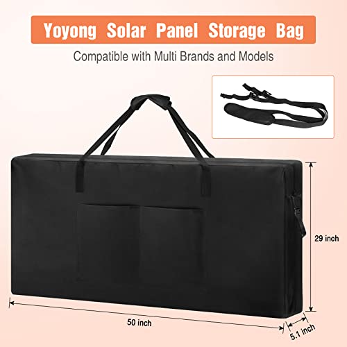 Yoyong Solar Panel Storage Bag, Carry Bag for RV Solar Panel Kits Portable Solar Panel Carrier Protective Case Black - 50" X 5.1"X 29"