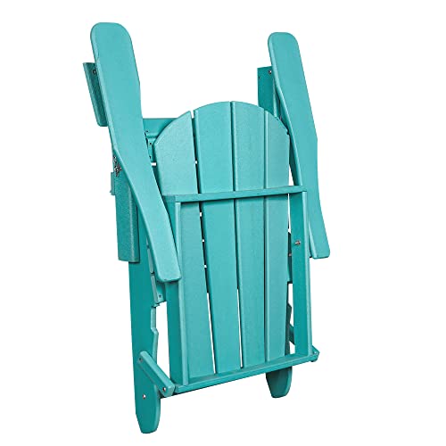 SFYLODS Folding Adirondack Chair Patio Chairs Lawn Chair Outdoor Chairs Heavy Duty Weather Resistant for Patio Deck Garden, Backyard Deck, Fire Pit & Lawn Furniture Porch and Lawn Seating - Turquoise