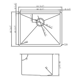 Stainless Steel Undermount Utility Sink-Hovheir 24"x19"x12" Deep Undermount Stainless Steel Laundry Sink Undermount Kitchen Sink 16 Gauge Single Bowl Laundry Room Sink Outdoor Sink