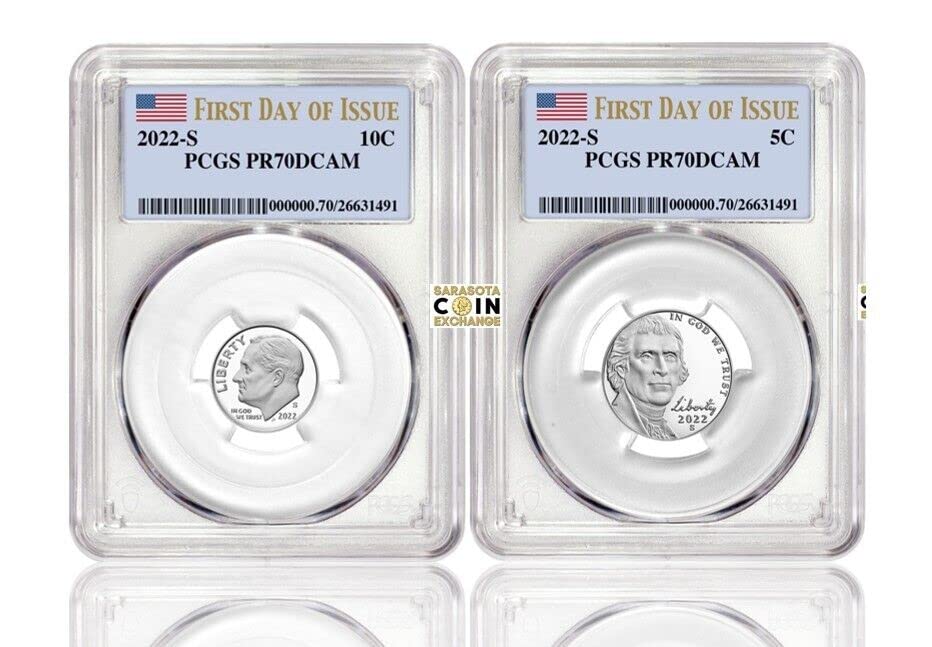 2022 S Roosevelt Dime Jefferson Nickel Collection PCGS PR-70