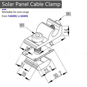 Dutiplus Solar Panel Grounding Lugs with Nuts and Bolts Solar Earthing Ground Clip Cable Clamp for RV, Boat, Roof, Wall and Other Off Gird Roof Installation(4pcs)