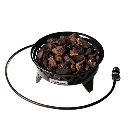 Camp Chef Juniper Fire Pit - Portable & Propane Campfire Pit with Foldable Legs & Lava Rocks - Comes with a Carry Bag - 24"