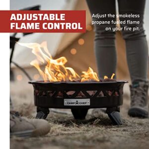 Camp Chef Juniper Fire Pit - Portable & Propane Campfire Pit with Foldable Legs & Lava Rocks - Comes with a Carry Bag - 24"