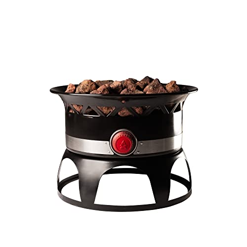 Camp Chef Redwood Fire Pit - Portable & Propane Campfire Fire Pit with Lava Rock - Comes with Lid for Camping Gear - 18"