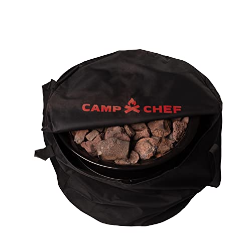 Camp Chef Redwood Fire Pit - Portable & Propane Campfire Fire Pit with Lava Rock - Comes with Lid for Camping Gear - 18"