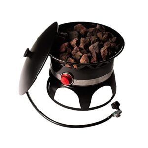 Camp Chef Redwood Fire Pit - Portable & Propane Campfire Fire Pit with Lava Rock - Comes with Lid for Camping Gear - 18"