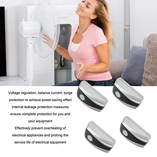 Zyyini 4 Pack Power Save, Smart Energy Saver Device, Surge , Household 30000W Electricity Saving Box for Home, Power Saver for TV House (White)
