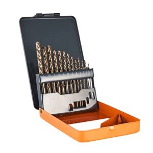 anfrere 13pcs cobalt drill bits set, m35 hss drill bits for cutting hardened metal hard steel wood, 3-flute 1/16 to 1/4 inch twist drill bit set for corded or cordless power drills home tools, 1013