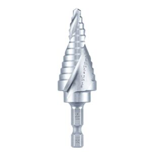 anfrere m35 cobalt quick change step bit for stainless steel sheet, 3/16"-7/8" titanium cone drill bits for steel metal sheet hole drilling cutting, multiple hole sprial unibit, stepped up bits