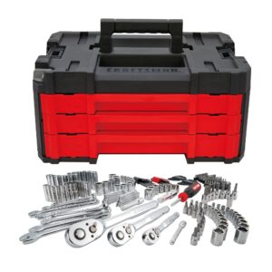 craftsman mechanics tool set, 230-piece hand tool and socket set with 3-drawer tool box (cmmt45305)