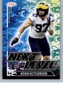 2022 sage high series #90 aidan hutchinson next level michigan rc rookie football trading card