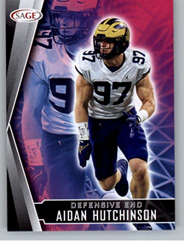 2022 Sage High Series #189 Aidan Hutchinson Michigan RC Rookie Football Trading Card