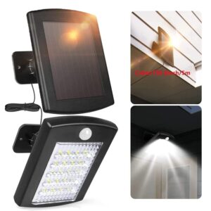 insome 20000lm solar flood lights outdoor waterproof, motion sensor outdoor lights,security lights motion outdoor solar powered,120° lighting angle, solar wall light for garden with 16.4ft cable