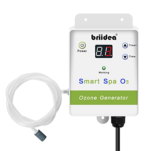 Spa Ozone Generator, Briidea Hi-Output Hot Tub Ozonator with Countdown Timer for Any Tubs or Spas, Chemical Free, Increase Your Comfortable Bath