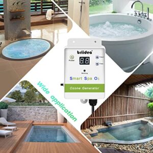 Spa Ozone Generator, Briidea Hi-Output Hot Tub Ozonator with Countdown Timer for Any Tubs or Spas, Chemical Free, Increase Your Comfortable Bath