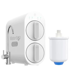 waterdrop g2p600 reverse osmosis system with wd-pmt mini tank, 600 gpd tankless ro water filter system, under sink ro system, 7 stage filtration, 2:1 pure to drain, bundle