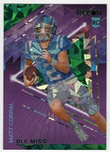 matt corral rc ssp 2022 chronicles draft /6 recon green ice fotl #9 panthers rookie nm+-mt+ nfl football