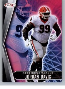 2022 sage high series #137 jordan davis georgia rc rookie football trading card