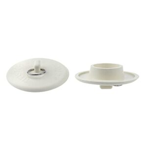 Faotup 2Pcs Rubber Sink Drain Stoppers White Drain Stoppers Universal Bathtub Stoppers with Pull Ring for Bathroom, 1-1/2 Inch