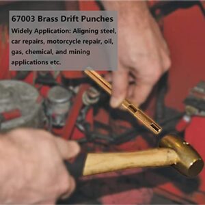 Brass Drift Punch Tool Set 5 Piece with 1/4 Inch, 3/8 Inch, 1/2 Inch, 5/8 Inch, 3/4 Inch Drift Punches