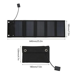 Folding Solar Panel, 25W Solar Panel Folding Pack IP65 Waterproof Anti Oxidation with USB Cable for Surveillance Cameras Laptops