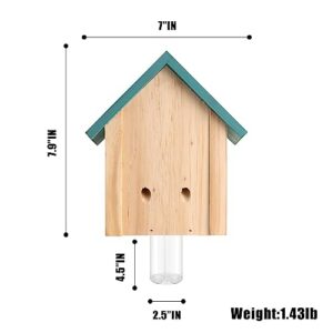 GAW Nature Wood Cabin Style Carpenter Bee Traps for Outdoors, 2 Pack Best Wooden Bee Trap for Outside