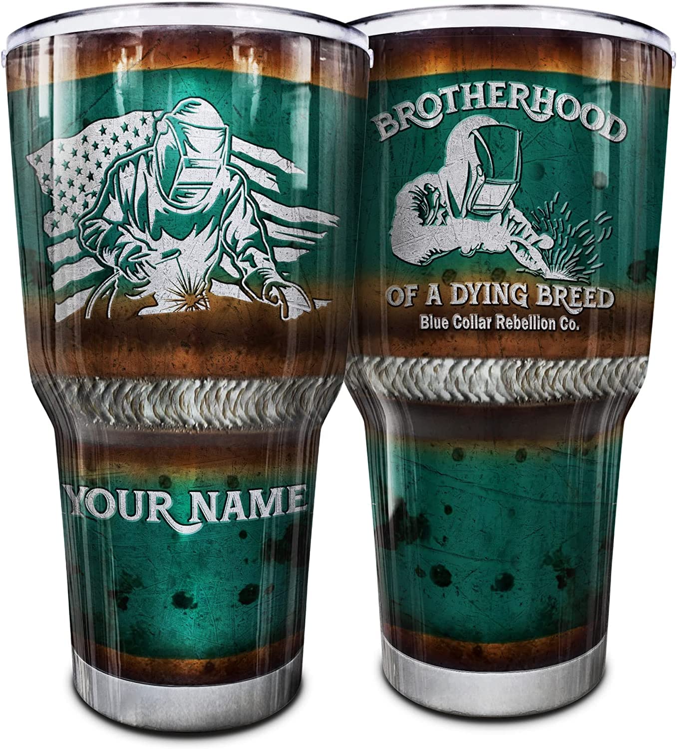 N NAMESISS All Over Printed Tumbler, Personalized Tumbler, Welder Brotherhood Of Dying Breed Normal Tumbler 30oz, Welder Tumbler, Gift for Father, Gift for Him, Welder Father's Day, Welder Tumbler