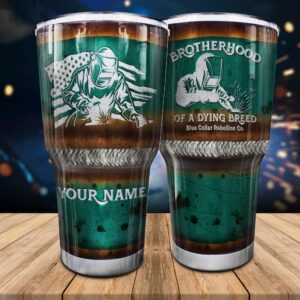 N NAMESISS All Over Printed Tumbler, Personalized Tumbler, Welder Brotherhood Of Dying Breed Normal Tumbler 30oz, Welder Tumbler, Gift for Father, Gift for Him, Welder Father's Day, Welder Tumbler