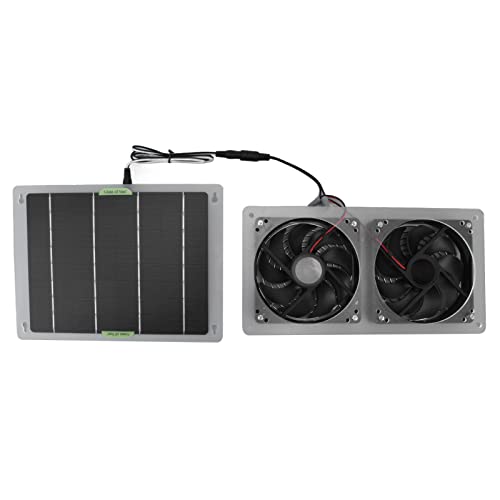 DAUERHAFT 100W Solar Powered Fan, Powerful Solar Fan Kit & Solar Powered Air Conditioner for Outside, Compact Solar Exhaust Fan & Chicken Coop Fan for Greenhouses, Doghouses, Sheds