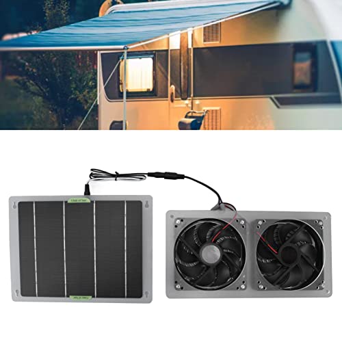 DAUERHAFT 100W Solar Powered Fan, Powerful Solar Fan Kit & Solar Powered Air Conditioner for Outside, Compact Solar Exhaust Fan & Chicken Coop Fan for Greenhouses, Doghouses, Sheds