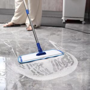 18" Professional Microfiber Mop Floor Cleaning mop, Flat Mop with Stainless Steel Handle,4 Reusable Washable Mop Pads and mop Pads Brush,Microfiber Mop for Hardwood, Laminate, Tile Floor Cleaning