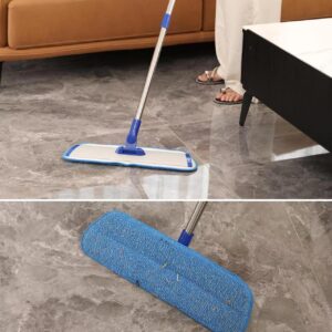 18" Professional Microfiber Mop Floor Cleaning mop, Flat Mop with Stainless Steel Handle,4 Reusable Washable Mop Pads and mop Pads Brush,Microfiber Mop for Hardwood, Laminate, Tile Floor Cleaning