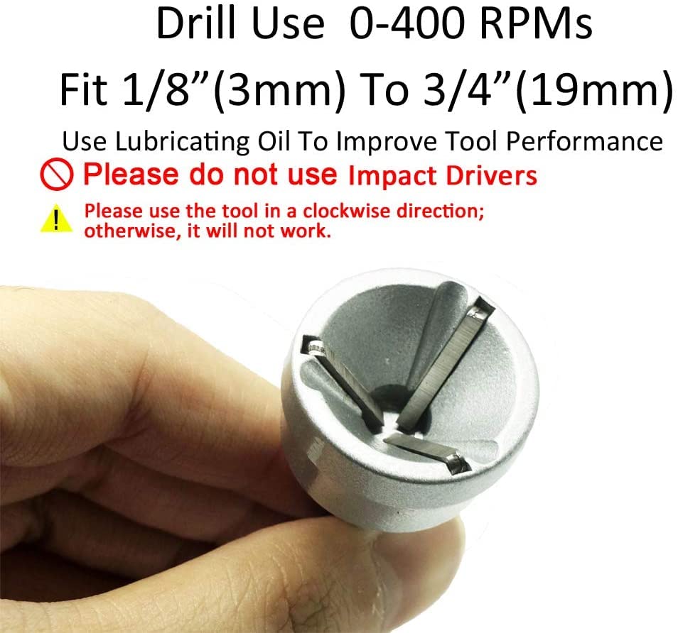 CONQUER Tools 2PCS Deburring Chamfer Tool Set, Deburring External Drill Bit, Countersink Drill Bit for Fit 1/8"-3/4"(3mm-19mm)