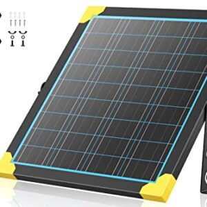 Voltset 20W 12V Solar Panel Kit, Solar Battery Trickle Charger Maintainer with MPPT Solar Charge Controller, Extension Cable Clips O-Ring Terminal & Adjustable Mount Bracket for Car Motorcycle Marine