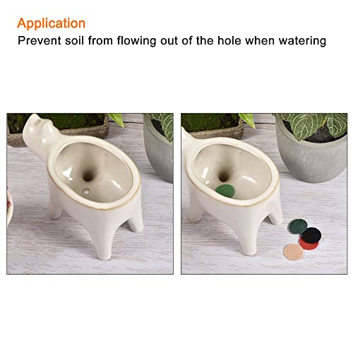 PATIKIL 2cm Plant Pot Hole Pad, 200 Pack Round Mini Non-Woven Flower Bonsai Bottom Soil Mat, Green