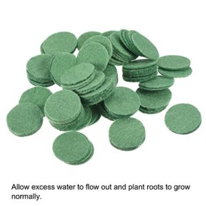 PATIKIL 2cm Plant Pot Hole Pad, 200 Pack Round Mini Non-Woven Flower Bonsai Bottom Soil Mat, Green