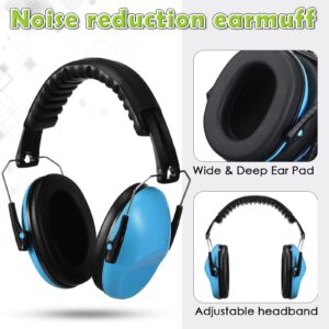 2 Pack Kids Ear Protection Earmuffs Hearing Adjustable for Noise Reduction for Toddlers 27NRR Noise Cancelling Earmuffs (Blue, Green)