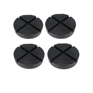 4pc rubber car lift jack stand pads 4.92" / 125mm for car jack and lift machine anti-slip slotted disk surface with frame stand rail pinch