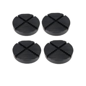 4PC Rubber Car Lift Jack Stand Pads 4.92" / 125mm for Car Jack and Lift Machine Anti-Slip Slotted Disk Surface with Frame Stand Rail Pinch